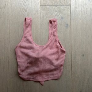 Pink crop top with bow in the back